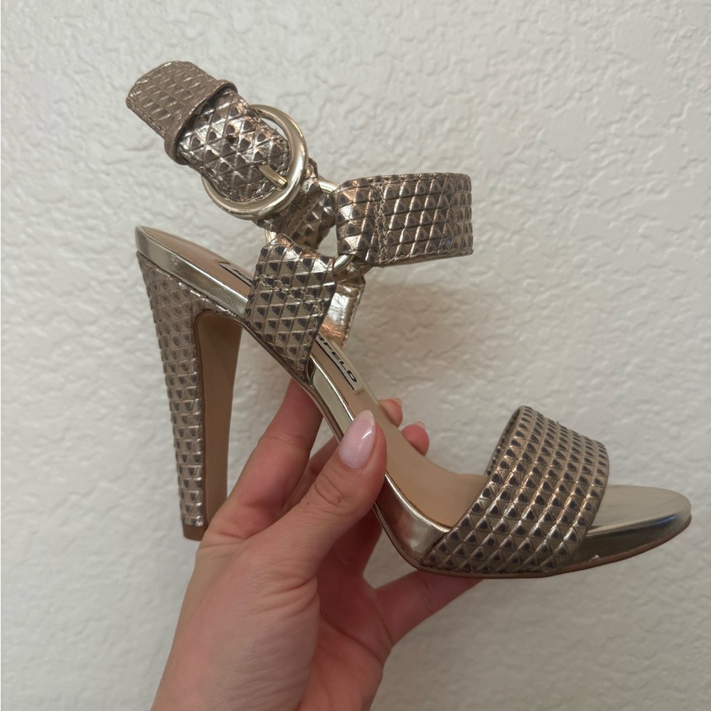 Elegant Gold High Heel Sandals